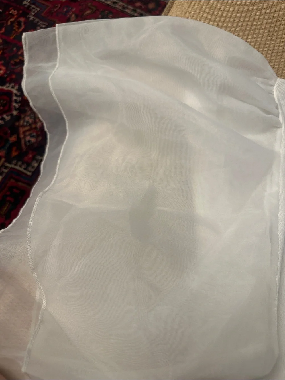 💜#72 Brand new Fashion to Figure White Puff-Sleeve Sheer Blouse - Picture 5 of 5